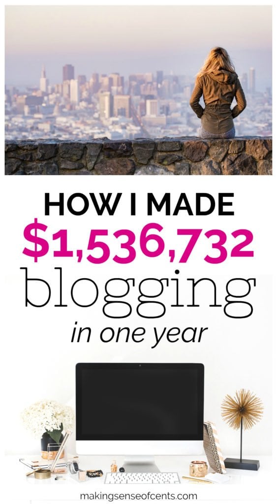 Here's how I made $1,536,732 blogging in 2017! #howtomakemoneyblogging #howtomakemoneybloggingforbeginners #howtomakemoney #waystomakeextramoney