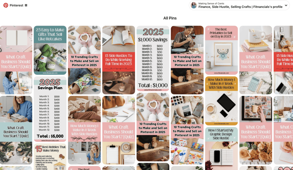 Here are some of the pins I have recently made. how to make money on pinterest at home
